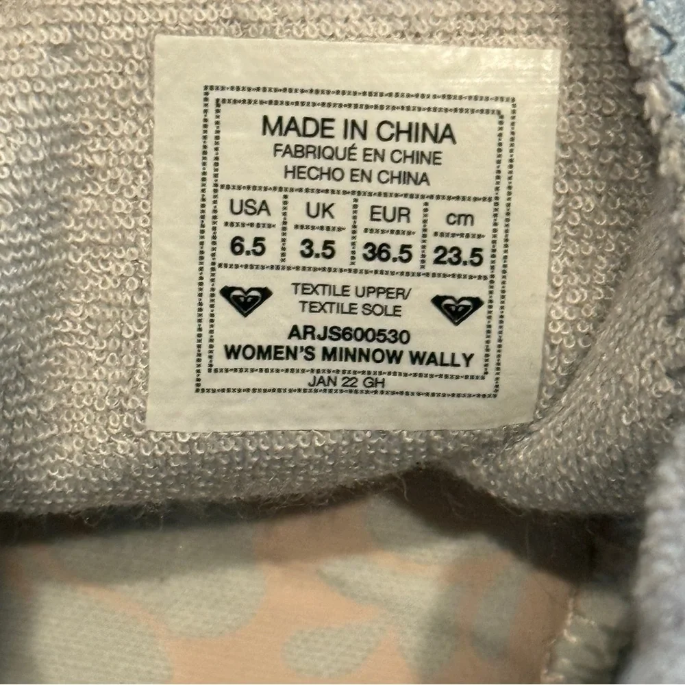 Roxy Women's Minnow Wally Mid Top Slip on Sneaker Shoe Gray Size 6.5 NWT - Picture 4 of 13